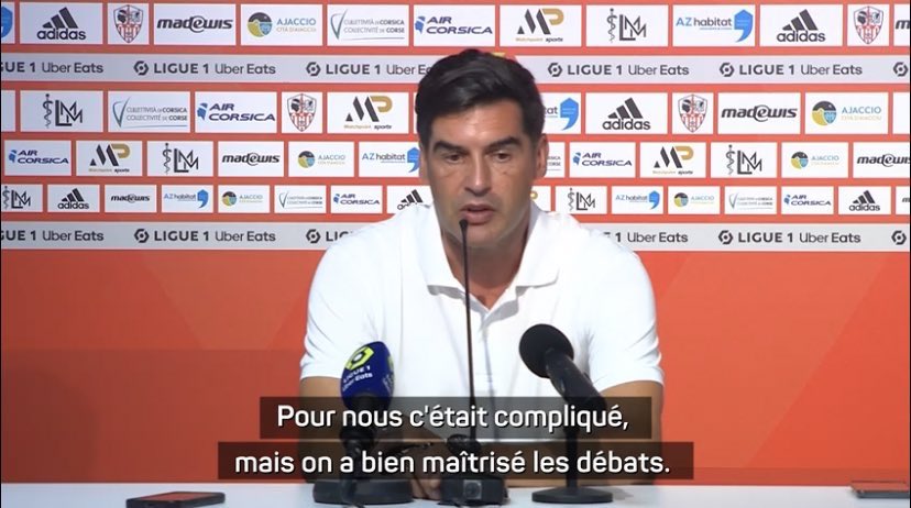 Raph_1910's tweet photo. Da Fonseca, entraîneur du LOSC
🗣 « Avant de venir, tout le monde m’avait parlé de l’atmosphère très particulière à Ajaccio, et je dois avouer que j’ai trouvé l’ambiance fantastique. Le football devrait toujours se jouer des des conditions comme celles-là »
#ACALOSC 🔴⚪️ https://t.co/0jHnSkPRFU