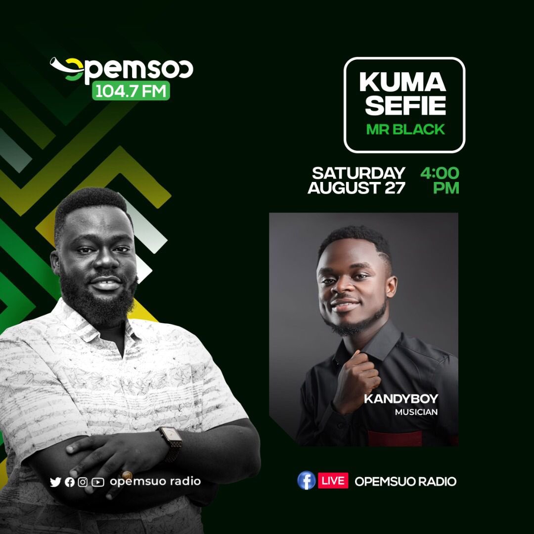 antwi_black's tweet photo. Your favorite entertainment show #Kumasefie with #Mr Black comes your way this Saturday from 4pm to 6pm and the young sensation @iamkandyboy_ is our guest 🔥🔥🔥🔥. 

Join the discussion 🔥🔥 https://t.co/UPmRhsn1mK