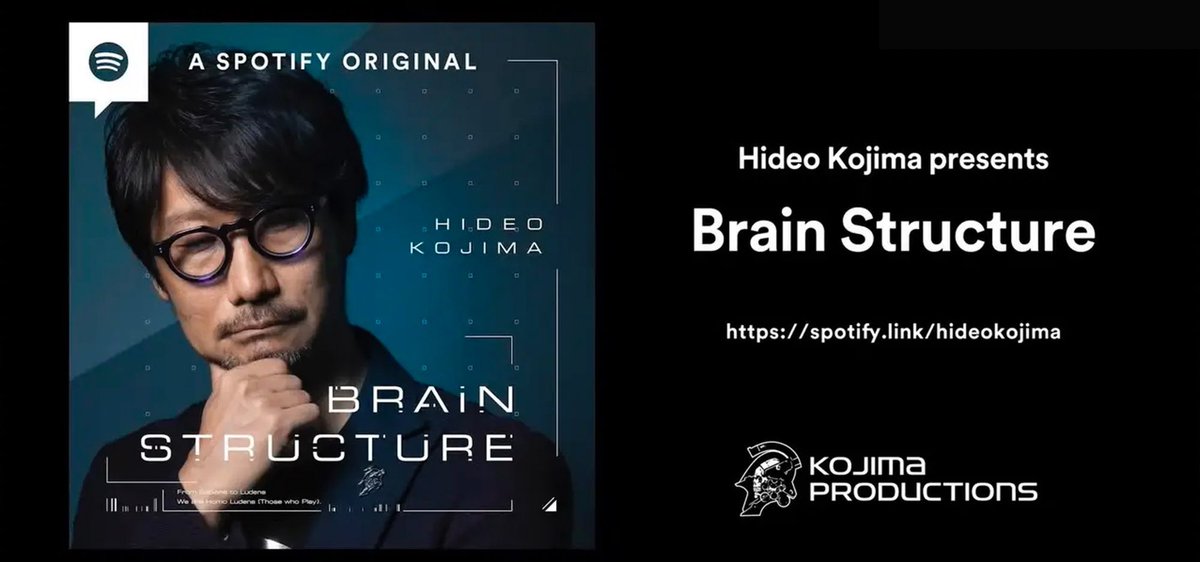 HIDEO_KOJIMA_EN's tweet photo. Worldwide Podcast "Hideo Kojima presents BRAIN STRUCTURE" is coming to Spotify on Sept 8th! 
The theme song is by SILENT POETS! and there will be a cutting-edge gaming industry news by Geoff Keighley!

→ https://t.co/6IbURGXoBF
Look forward to it!👍 https://t.co/ZYBENesvqu
