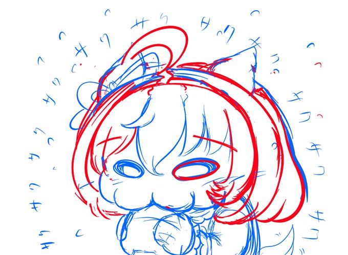人参に夢中なドトウちゃんラフ。 