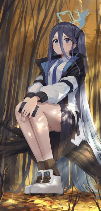가을숲의 아리스 그린그림태양광 충전중#ブルーアーカイブ#ブルアカ 