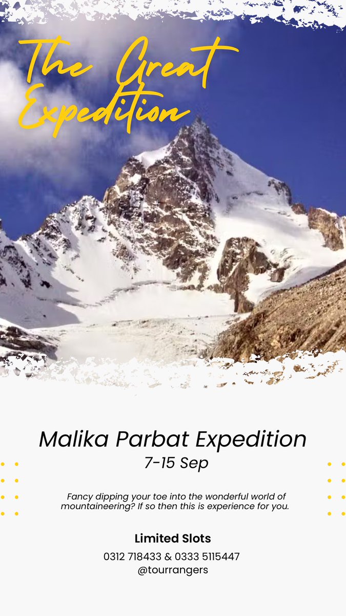 TourRangerspk's tweet photo. The great Expedition! 

Malika Parbat 🏔 | 5,300m 

Under the experience guides from BroadPeak &amp; K2. 

https://t.co/cZTsZMbgcN 

#MalikaParbat #MountainsLife #Adventure #PakistanTravels https://t.co/l2rdBfaEPj