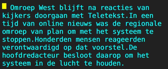 DigiVerleden's tweet photo. Omroep West houdt haar teletekstdienst in de lucht na protesten van haar kijkers. NOS Teletekst is actief sinds 1 april 1980. https://t.co/1c7E8ukRxg