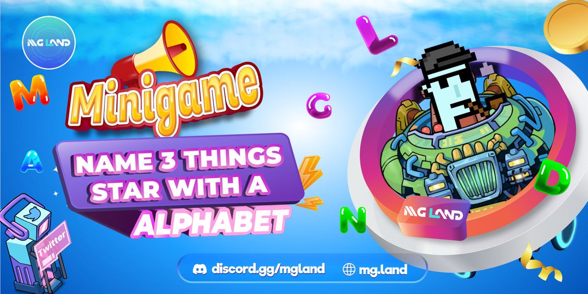 MGLandOfficial's tweet photo. MGLAND PARTY - NAME 3 THINGS START WITH A ALPHABET MINIGAME

Venue: #MGLand #Metaverse: https://t.co/bZTCfaTI80
Time: 2 PM UTC every Saturday
Topic: Daily Life

Reward:
Top 5 scoreget 1 USDT 💵 
All participants above 5 points will get 0.5 USDT💵 

Let's join our party now! https://t.co/IDvWWzMroM