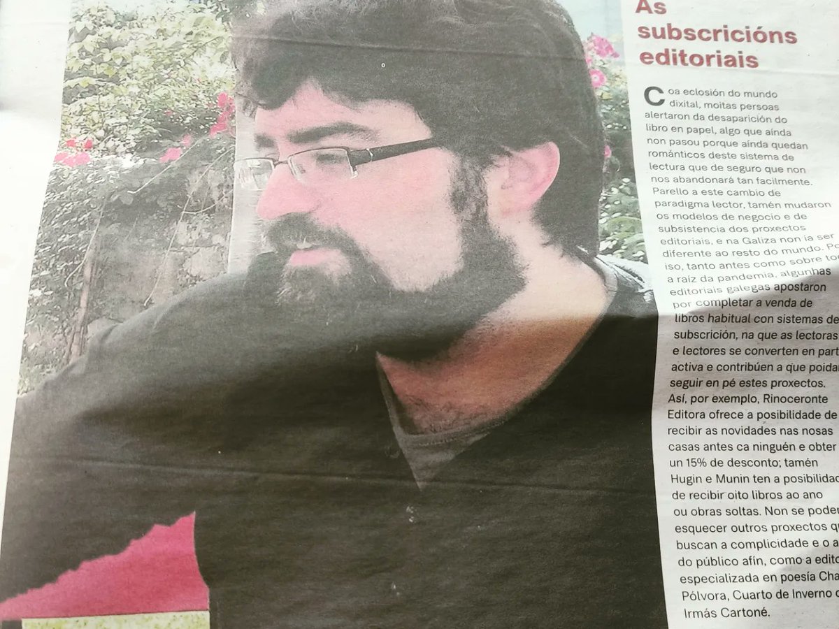 MeninoMorreu's tweet photo. Hoje aparecemos numha reportagem de @Lecturafilia para o suplemento Sermos Galiza do @NosDiario, junto as companheiras de @NesperaEditora @ECOARGLOBAL e @leochoaudio https://t.co/RHyEfcK1WN