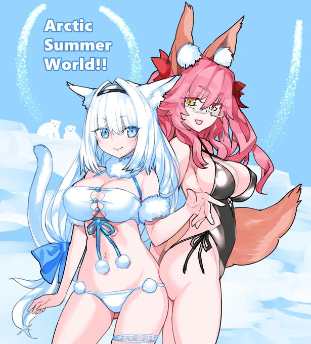 水着イベントのニキチッチとコヤンスカヤ
ツイン・テイル礼装の水着が二人共可愛い🐻‍❄️ 