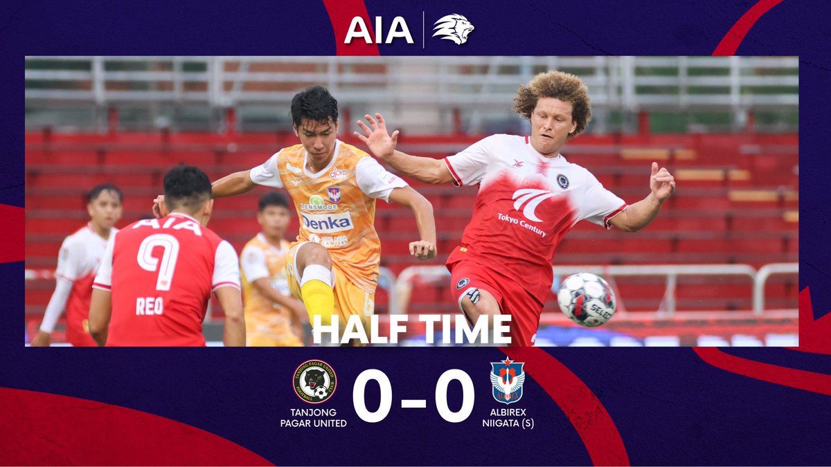 SGPremierLeague's tweet photo. HALF TIME Tanjong Pagar 0-0 Albirex #SPL
Goalless after a closely fought opening 45 #TPUALB
LIVE β‘οΈ YouTube (https://t.co/HV9qgkhtXB), meWATCH (https://t.co/fHQKsogBfU), Singtel Ch 111, StarHub Ch 201 https://t.co/43HHfXl0g7
