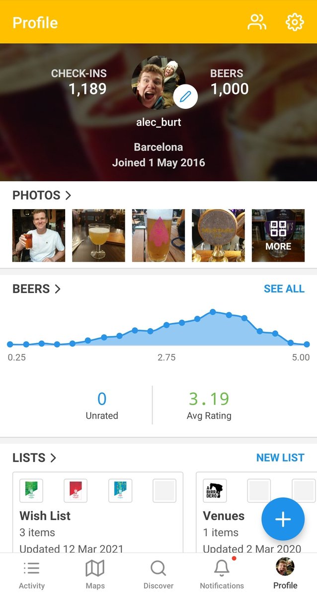 alec_burt85's tweet photo. Yesterday was a very proud moment I officially hit 1000 different beers 🍻

I would like to thank my girlfriend and friends for the on going support on this momentous journey and a special mention to all the landlords and lady's for serving such tasty beverages.

#Untapped https://t.co/ckhkjSSuwY