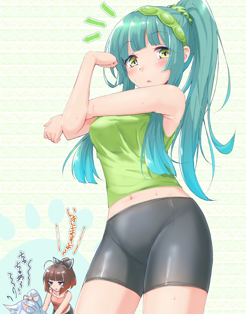 東北きりたん 「#夏休みはフォロワーさんが増える 夏でも元気にトレーニング!!!!仕上がってるよ」|羽山 悠@skeb・依頼募集中のイラスト