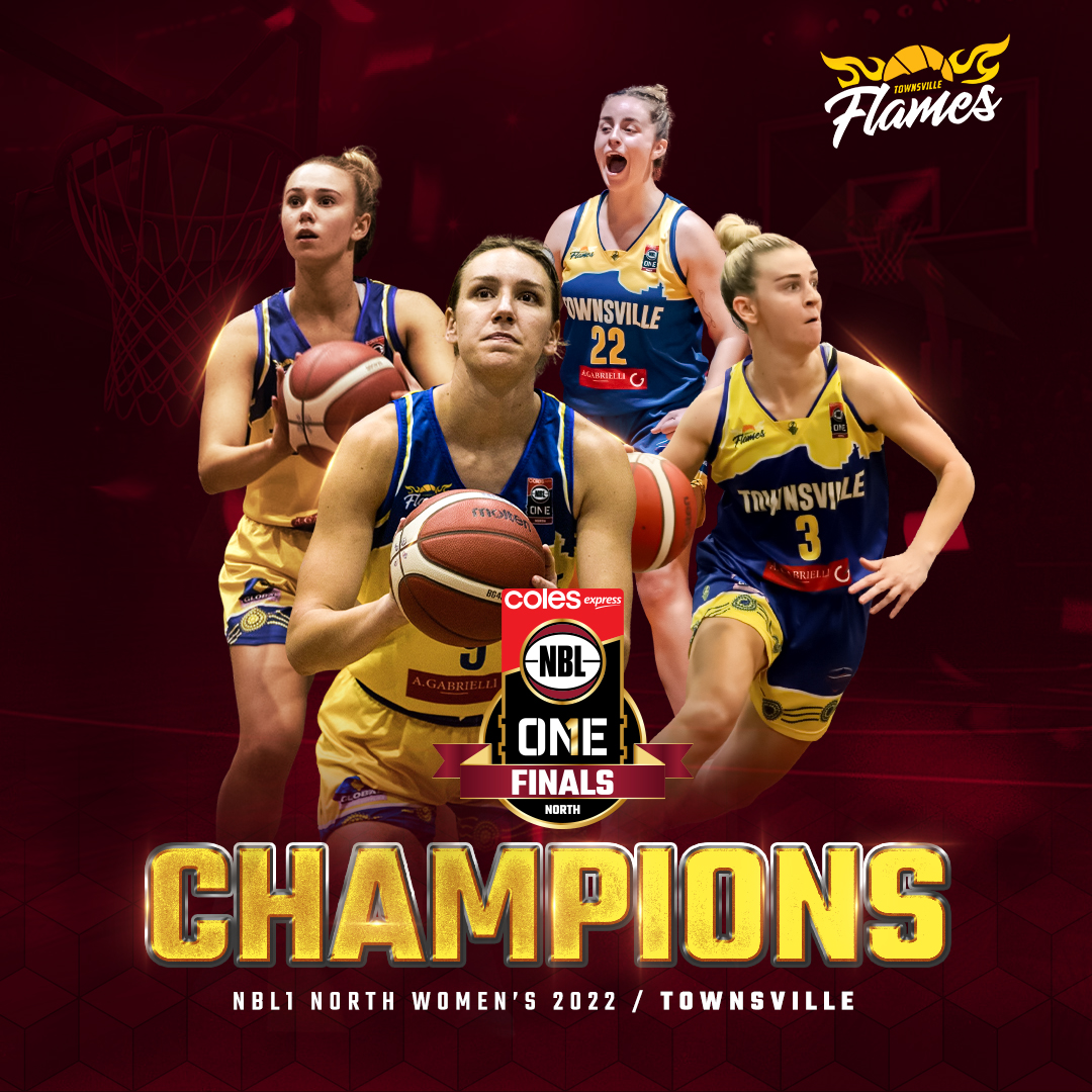 THE TOWNSVILLE FLAMES ARE THE #NBL1NORTH WOMEN'S CHAMPIONS 🏆 The Flames swept the undefeated Logan Thunder 2-0 in the series and have booked their ticket to the @Coles Express NBL1 National Final ✈️ 🎟️