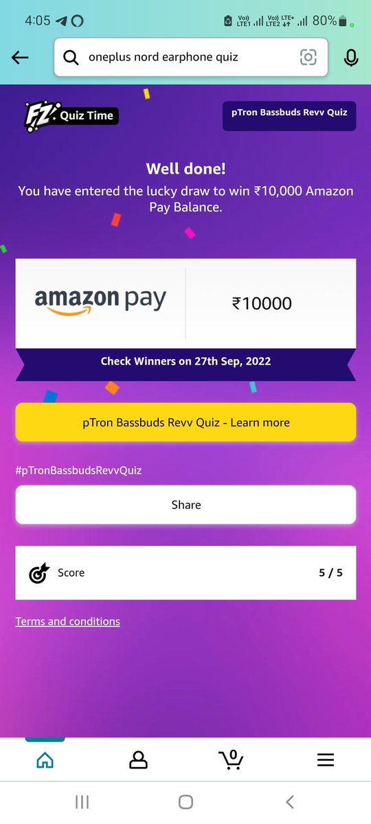 petrayin's tweet photo. Amazon quiz @amazonIN, @PtronGlobal #pTronBassbudsRevv https://t.co/SLPTZn8jBD