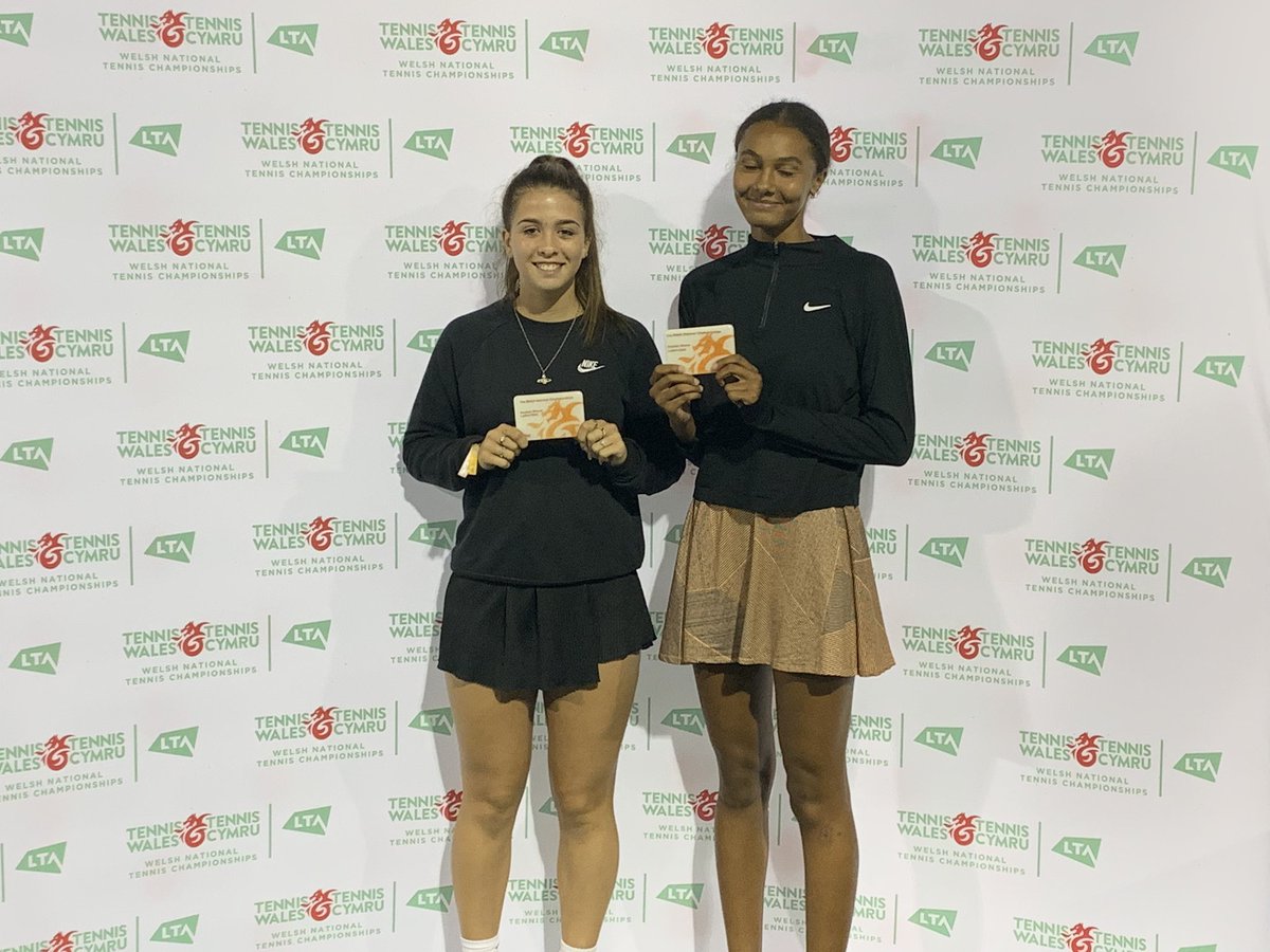 tenniswales's tweet photo. Llongyfarchiadau to Gracie Hurley and Alexandra Nikonenko of David Lloyd Swansea, Ladies’ doubles champions at the #welshtennischamps #tennis #welshtennis @sportwales https://t.co/ObqP0teQGs