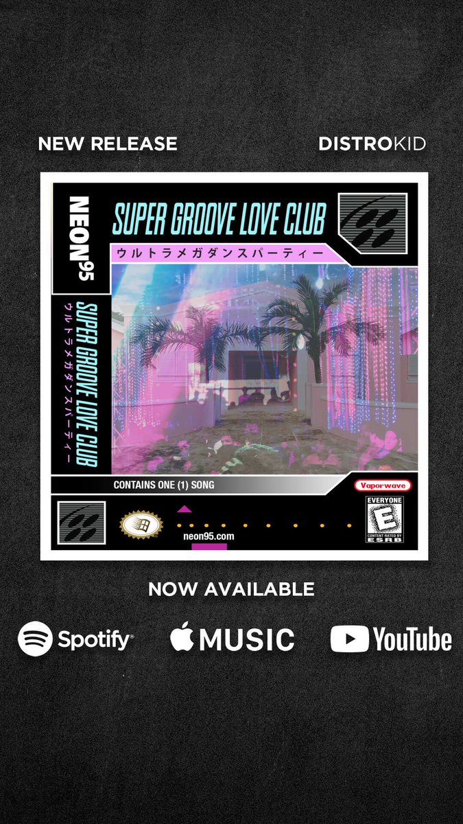 Neon95vibes's tweet photo. #SuperGrooveLoveClub is available everywhere. Stream it on Spotify, Apple Music, Google Play, YouTube and more!
https://t.co/SOoqEQcaKP
#neon95 #futurefunk #vaporwave #vaporfunk #SGLC #aesthetic https://t.co/W7M1Mi5NoM