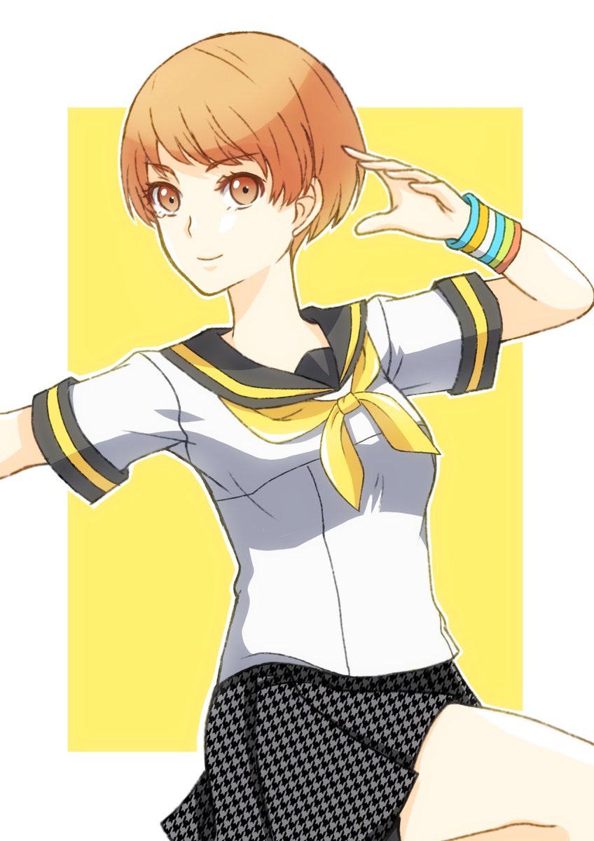 ペルソナ「4日前に描いた謎ポーズ千枝ちゃん P4で一番好きな女の子です  #ペルソナ4 #」|くれはのイラスト