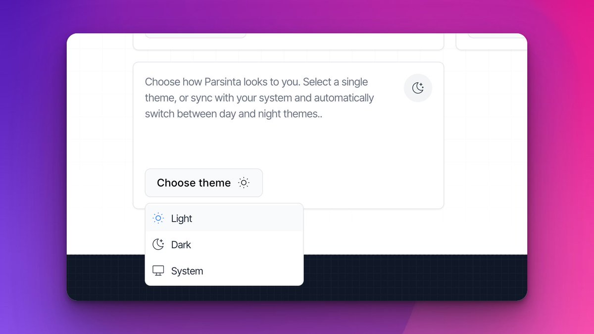 parsintalabs's tweet image. Enjoy the darkmode features, Thanks for your support.

#darkmode #parsinta #tailwindcss