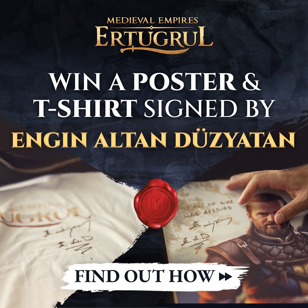 🎁 #MedievalEmpires Giveaway Alert 🎁

🏆 Reward <a href="/enginaltandu/">Engin Altan Düzyatan</a> Signed merch (T-Shirt &amp; Poster) 

Read the terms and conditions here 👉 medievalempires.com/giveaway-terms…

Everyone can join 😎

⏳Ends 04.09.2022 2pm CEST
Good luck 👍 

#Airdrop #Airdropalert #Giveaway 
🧵(1/5)