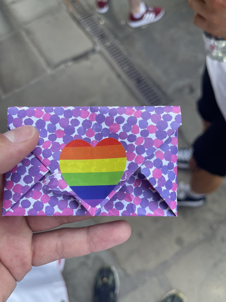 jackremmington's tweet photo. A little girl, she can’t have been older than about 7, just walked up to us at Manc Pride and handed me this and now I’m in bits https://t.co/bV0zYI0f4z