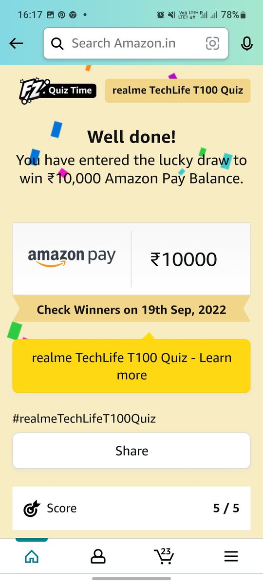 amrin_PT's tweet image. I played this interesting Quiz on Amazon-Play games at Amazon FunZone  null/game/share/g1E6EW4
@amazonIN @realmeIndia @realmeTechLife 
#realmeTechLifeT100 
#ListenInFullColour