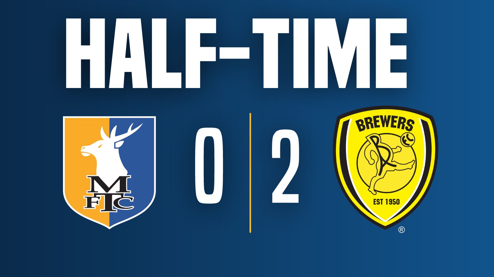 Mansfield Town FC on Twitter "RT MTFCAcademy Halftime score from RH