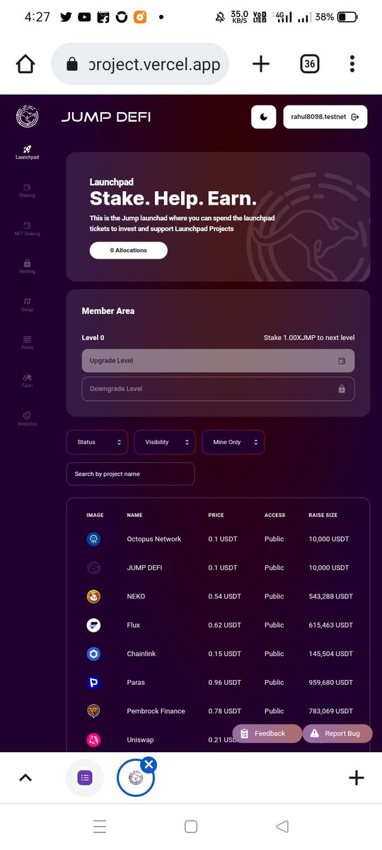 digitalTips's tweet photo. @JumpDeFi 
Good ui interface 
Waiting to recieve my test coin to test defi https://t.co/mgrmntjIZo