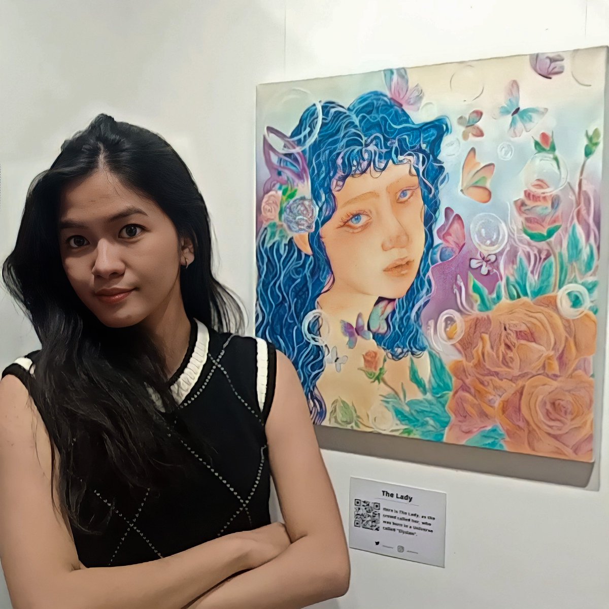 ladyderina's tweet photo. GN Guys ✨❤🌹🦋 Just wanna share something, lmao dateng ke pamerannya sudah kelar event 🤣🤣🤣 but so lucky, karena aku dateng pas banget masih ada karya ku sama beberapa temen 🙏🏻✨❤ Thankyou for this exhibition @TATartSPACE #TERUPAfest #NFTs #NFTartist #exhibitions #Bali https://t.co/jBV2vBvsoM