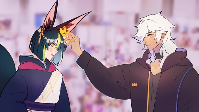 Modern AU Cynonari where Cyno meets Tighnari at a furry convention and flirts with him  based on this fic by my gf !  #tighnari #cyno #cynonari #GenshinImpact  