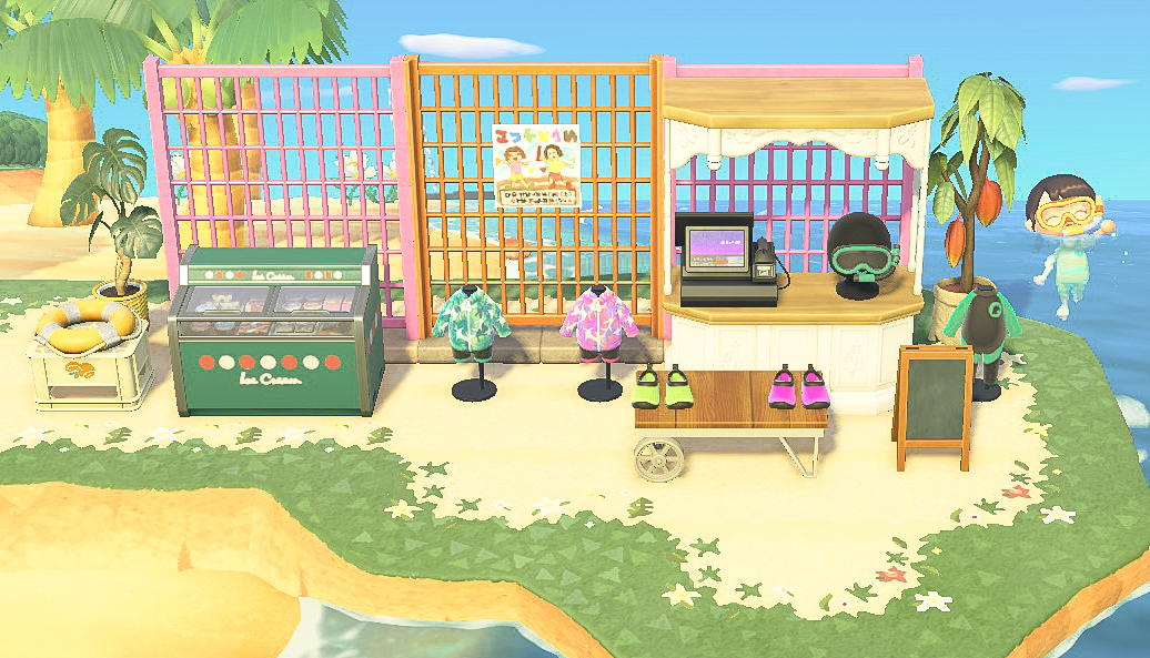 MagicCatGaming's tweet photo. Come visit our snorkle shop at Bellyflop Beach!🐠

Preset is Meadow by @mads43acnh 
Sand Path: MA-7286-2565-3459

#ACNH #ACNHDesign #ACNHDesigns #acnhtropical #acnhtropicore #acnhinspo #acnhcodes https://t.co/q54I3tHZ3C