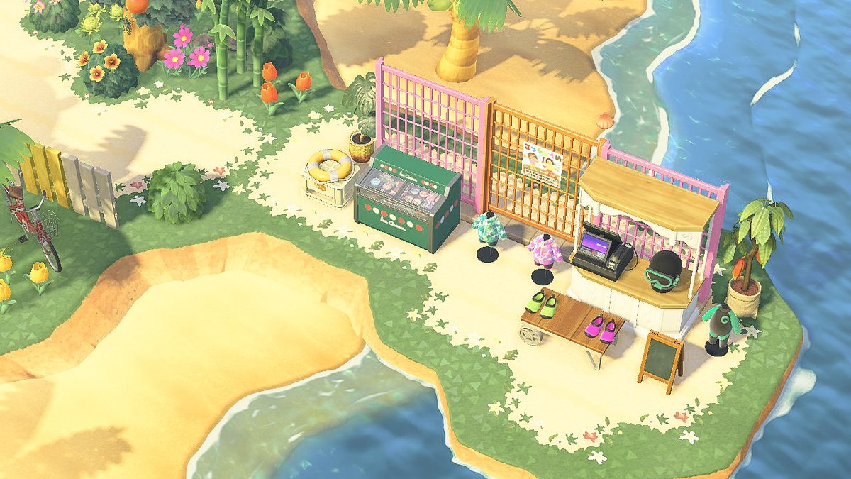 MagicCatGaming's tweet photo. Come visit our snorkle shop at Bellyflop Beach!🐠

Preset is Meadow by @mads43acnh 
Sand Path: MA-7286-2565-3459

#ACNH #ACNHDesign #ACNHDesigns #acnhtropical #acnhtropicore #acnhinspo #acnhcodes https://t.co/q54I3tHZ3C