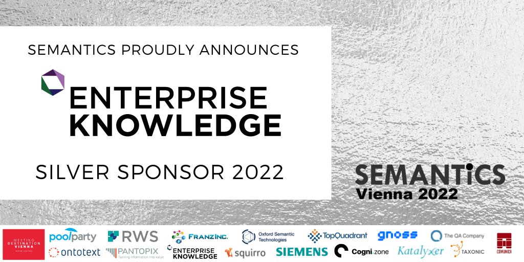SemanticsConf's tweet photo. We are excited to have @EKConsulting as Silver Sponsor for this year's #SemanticsConf. 
@EKConsulting provides consulting services in the areas of Knowledge and Information Management, Software Development, and Project Management. 
#AI #Machinelearning https://t.co/sBjEOjPL6Y https://t.co/cRJI8Zm5IP