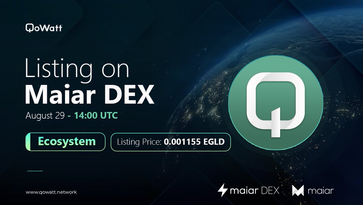QoWattEcosystem's tweet image. The time has come to unveil the key details behind QoWatt’s listing on @MaiarExchange.

Thread below 🧵👇