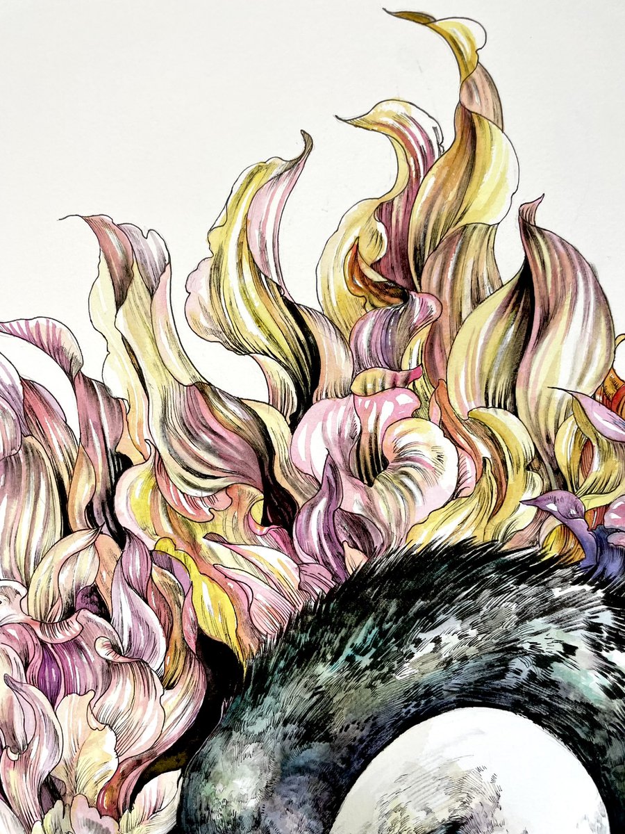 「花との共存ではなく一体化を試してみました。まだまだ要研究です。 」|Keso Artのイラスト