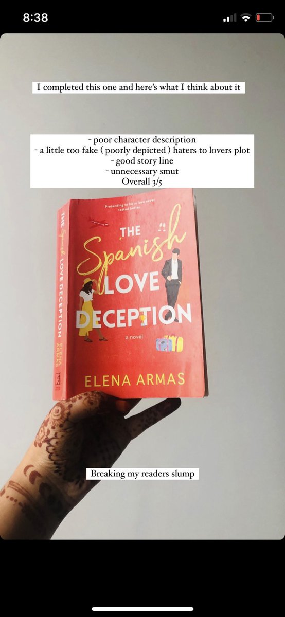 burningjournals's tweet photo. Book 11
The Spanish Love Deception by Elena Armas
@HTBrunch #BookTwitter #booktwt #brunchbookchallenge2022 #htbookchallenge2022 #BookRecommendations #bookreviews https://t.co/59kKLvAfTl