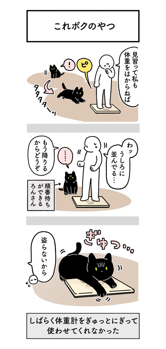 体重計を(色んな意味で)使いこなすねこの日記 #ろんの絵日記 