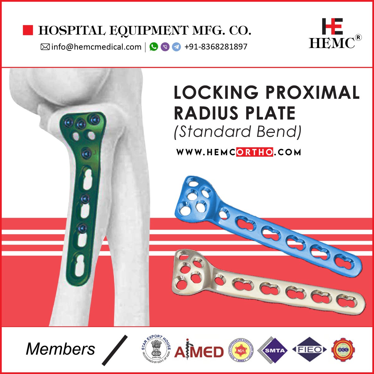HemcOrtho's tweet image. Secure Locking Proximal Radius Plate for radial Head Rim (Standard Bend)
#radiusplate #lockingplate #lockingplatesystem #orthopedics #implantes #implants #ortho #surgeon #surgical #surgery #orthopaedic #orthopaedics #hospital #patient #medical #healthcare #hemcortho #hemcmedical