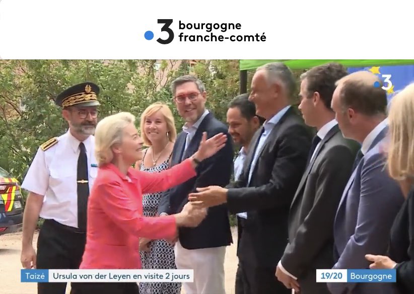 Herzlich willkommen bei uns in Saône-et-Loire, Madame la Présidente! La Bourgogne du Sud est honorée d’accueillir <a href="/vonderleyen/">Ursula von der Leyen</a> à la rencontre de jeunes Européens réunis à Taizé .Bonne idée de débattre de l’avenir de notre continent dans ce lieu œcuménique empreint de spiritualité
