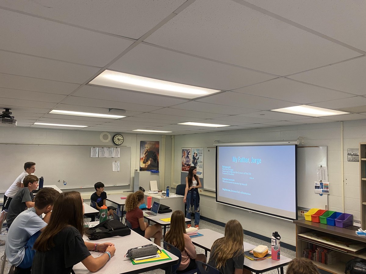 Today in Social Studies, 8th grade students presented on pivotal moments in the lives of family or friends.