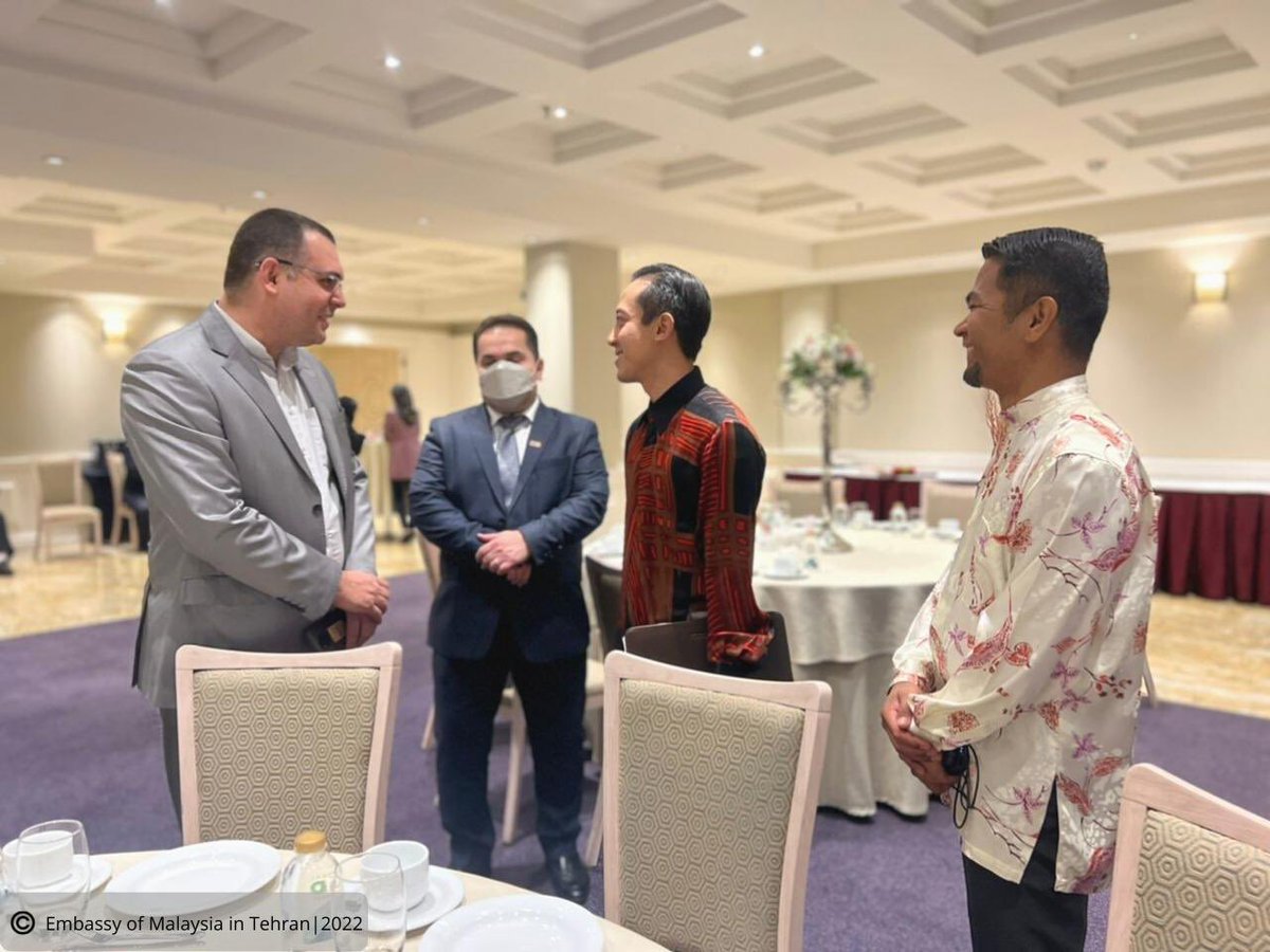MYEmbTehran's tweet photo. On 25 August 2022, the #Embassy hosted the MTCP (MTCP) #Alumni Dinner at the #Espinas International Hotel. The MTCP was established in 1980 as Malaysia’s commitment to South-South #Cooperation🤝 by sharing its development experiences with other #developing_countries.🇲🇾 https://t.co/Hm3zUUi7Y5