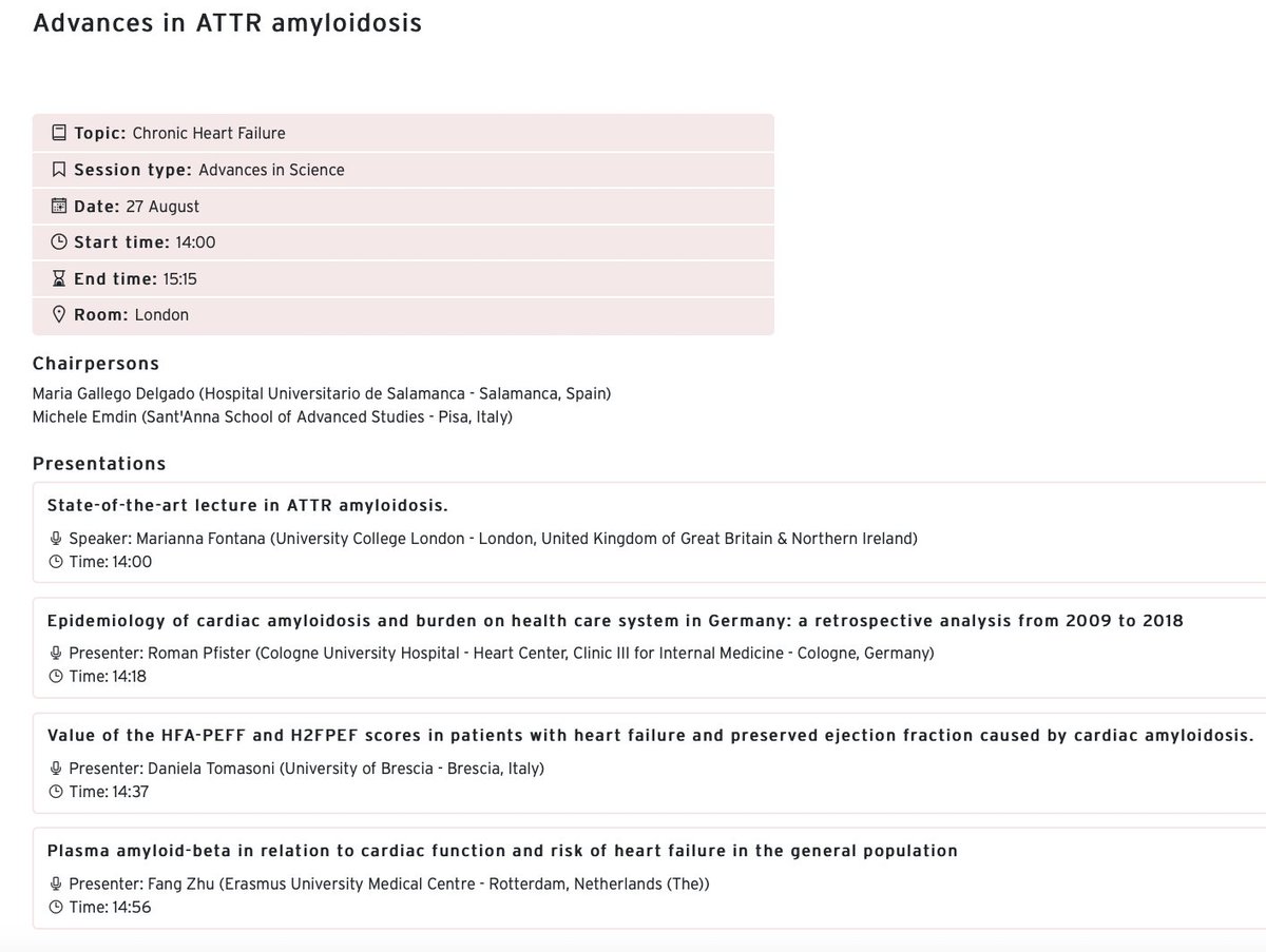 MondaEmanuele's tweet photo. Do not miss the session "Advances in ATTR amyloidosis" at #ESCCongress 2022!
Room: London
Date: 27 August
Start Time: 14:00

#ESCGenomics @escardio https://t.co/QAnf7ppDPt