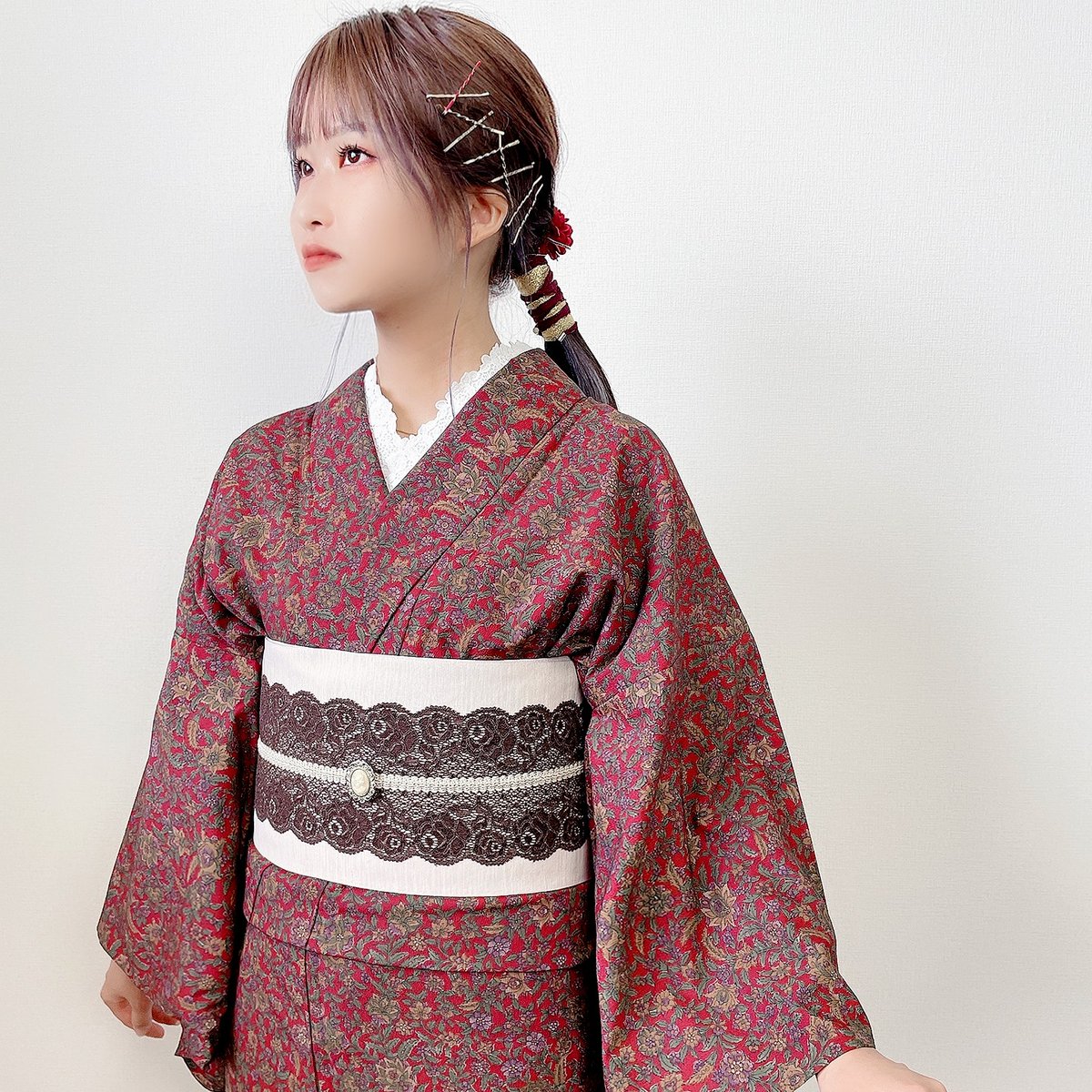 KimonoWaka's tweet photo. 秋物はボルドーの着物がおすすめ❢
　
9月1日より単衣(秋物)着物 追加料金なしでご利用いただけます♪
サマーキャンペーン9月30日まで
　
#川越 #小江戸川越
#川越着物 #川越着物レンタル
#キモノレンタル和香 #着物レンタル和香 https://t.co/Hmc4tDOVWL