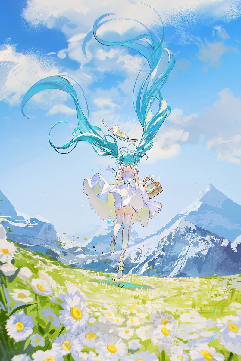 shirlero's tweet photo. Hatsune Miku (Vocaloid) #fanart #rumoon #illustration https://t.co/HrCKB19gIE