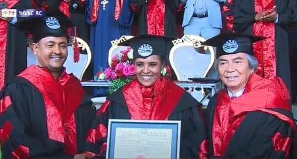 tsegaye2k's tweet photo. Today, I am very happy that #Bahadar University awarded an honorary doctorate to the athletics commander #Derartu Tulu. Derartu Tulu has gone beyond our country and is the queen of the world's athletics, so we congratulate all of us once again. https://t.co/c9Enwz5crv