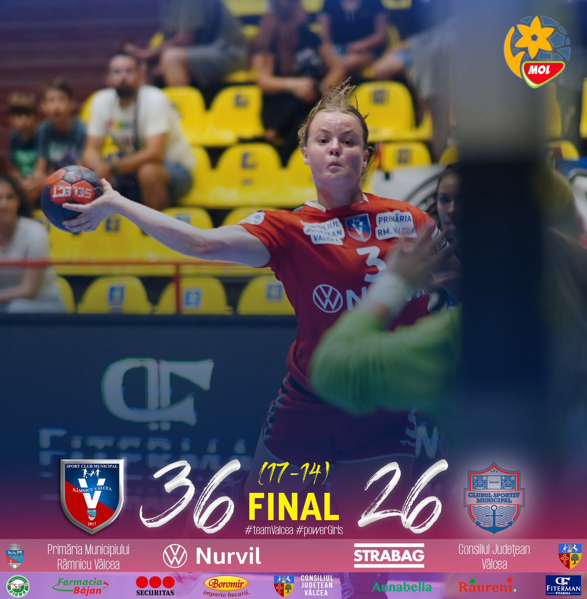 scmrmvl's tweet photo. ๐ต๐ด #LigaFlorilorMOL | Debutฤm รฎn noul sezon competiศional cu o victorie, 36 la 26 cu CSM Galaศi
โฝ๏ธ Glibko 7, De Jong 6, Kovacevic 6, Hansson 5, Elghaoui 4, Lupei 3, Fujita 3, Bacaoanu 1, Coman 1
Felicitari, fetelor!
#teamValcea #powerGirls https://t.co/Enp3YWe09b