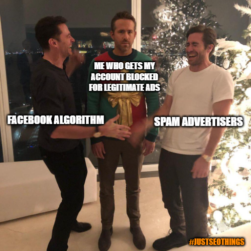 justSEOthings's tweet photo. Have your ever got blocked from advertising?

#seomemes #facebook #justseothings #inboundmarketer #growthhacker #advertising #digitalmarketing #digitalmarketingmemes #marketingmemes #digitalmarketer #onlinemarketing #marketing #agency #admeme #admemes #digitalmedia #socialmedia https://t.co/23b4msAK8o
