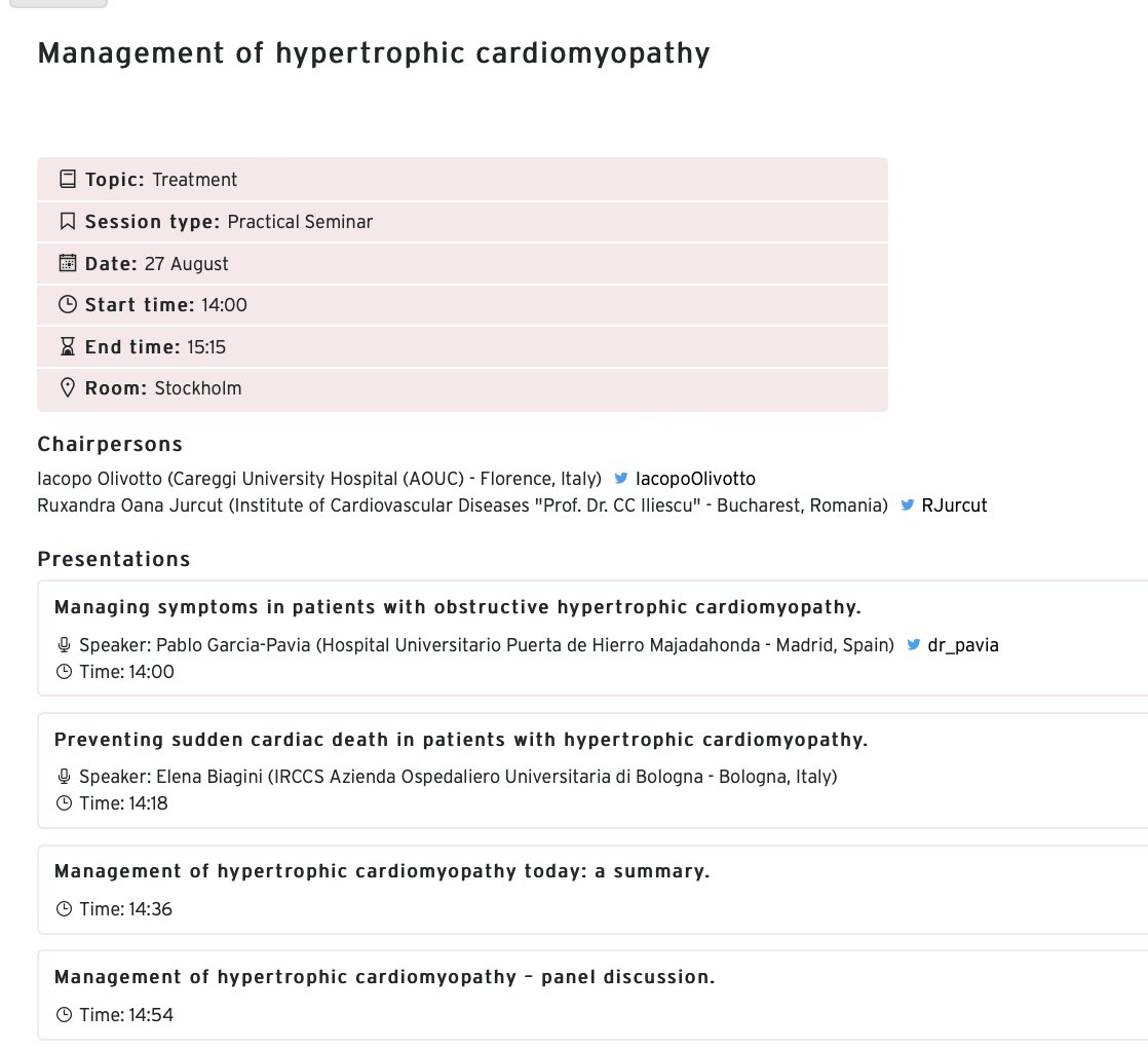 MondaEmanuele's tweet photo. Do not miss the session "Management of hypertrophic cardiomyopathy" at #ESCCongress 2022!
Room: Stockholm
Date: 27 August
Start Time: 14:00

#ESCGenomics @escardio https://t.co/hYMUSVPHw5