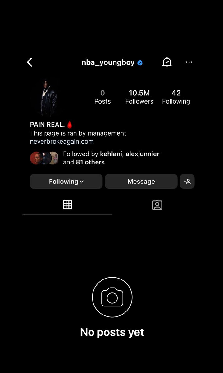 nba youngboy has deleted everything on his instagram page! 👀