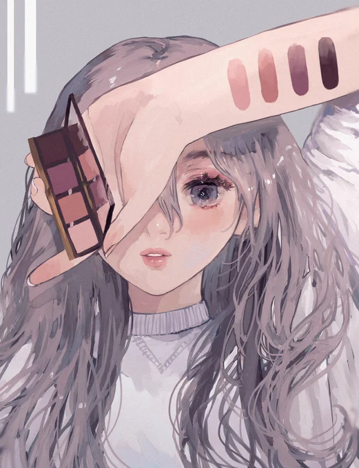 #8月の終わりにあなたの作品見せてくださいお化粧を描くのが大好きです 