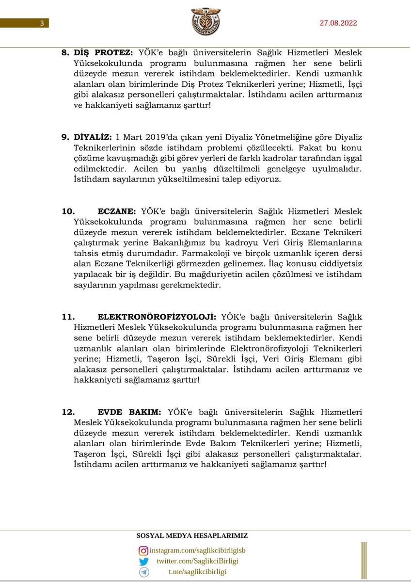 gutaperkaa's tweet photo. İşin eğitimini almış, kendi alanlarında profesyonelleşmiş her branşın ortak sorunu taşeron ve işçilerle gasp edilen paylarıdır. Meslekle alakasız kişilerin alanlara girmemesi halk sağlığı açısından da önemlidir. Yetkililere çağrımızdır.

İşçiDeğil DiplomalıAlım https://t.co/yj8GfNoHaf