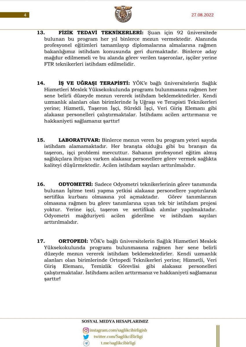 gutaperkaa's tweet photo. İşin eğitimini almış, kendi alanlarında profesyonelleşmiş her branşın ortak sorunu taşeron ve işçilerle gasp edilen paylarıdır. Meslekle alakasız kişilerin alanlara girmemesi halk sağlığı açısından da önemlidir. Yetkililere çağrımızdır.

İşçiDeğil DiplomalıAlım https://t.co/yj8GfNoHaf