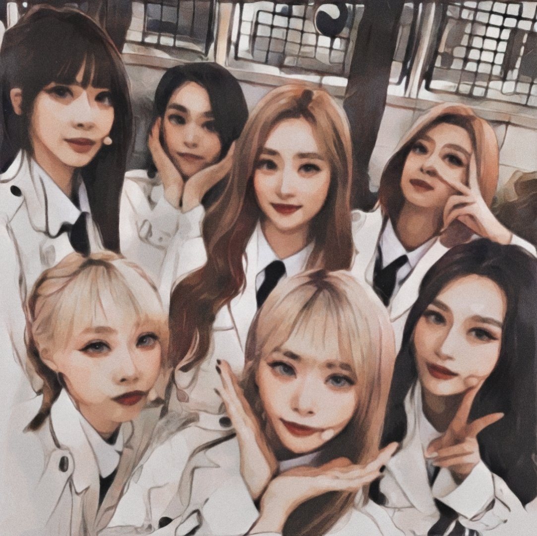 iamzzj14's tweet photo. Art of one of my fav OT7 pics to congratulate deukae for getting their first award show win!! They deserve it!! 🐰🐥🐺🐱🐕🐼🦊
#Dreamcatcher #deukae_heartdreamawards 
#deukaethebest
#7ornone https://t.co/QpsCedNUHJ