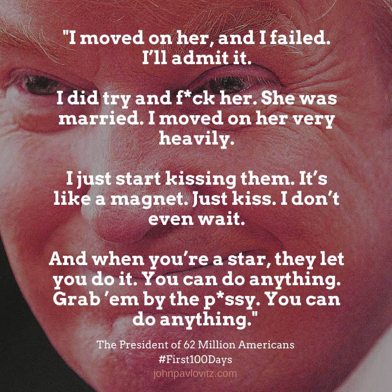 johnpavlovitz's tweet photo. They heard this, and then a couple weeks later chose to place him in the highest office in our nation.

Everything since then has been about trying to justify doing that.

They can't. https://t.co/hZADNanFct